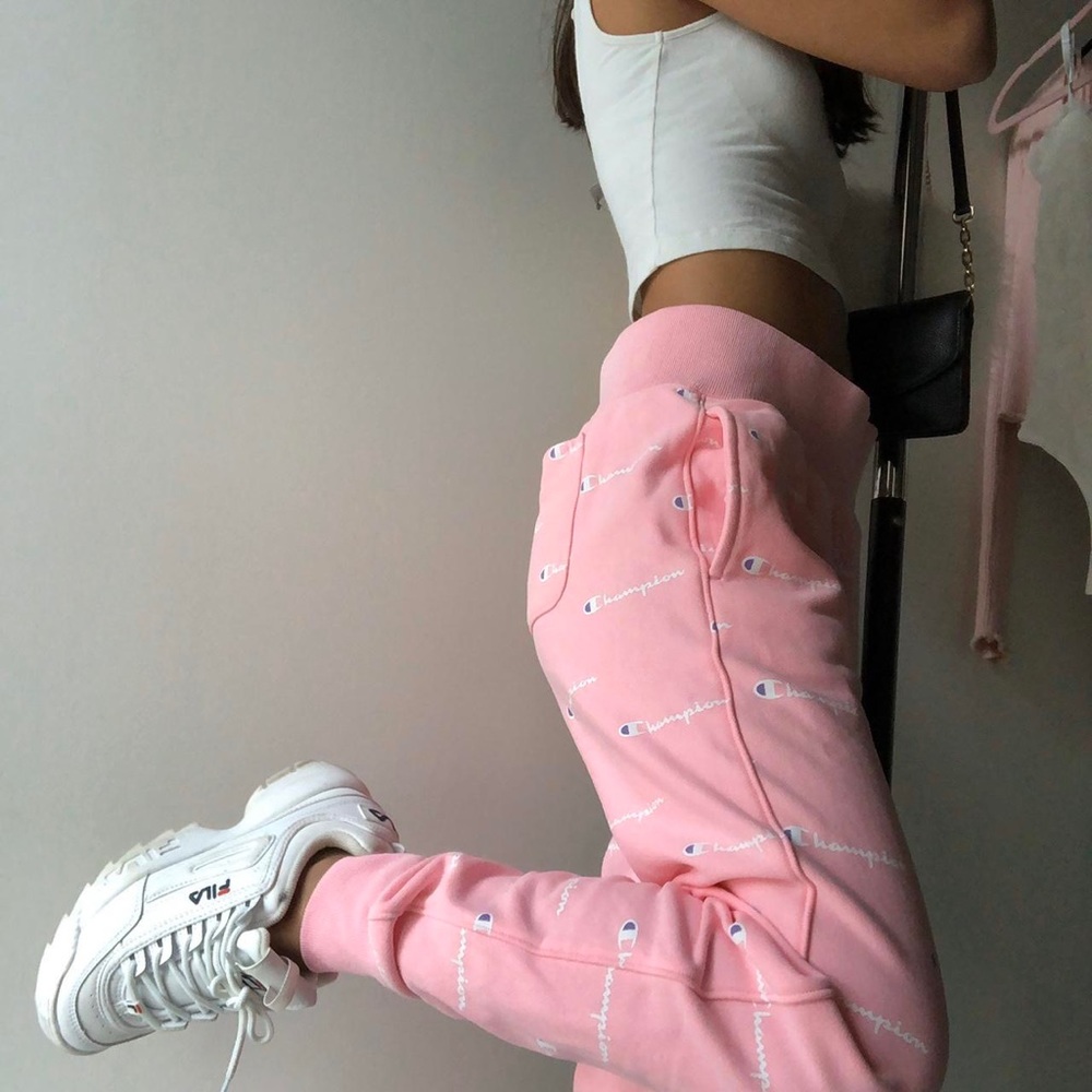 Pink Logo Champion Jogger